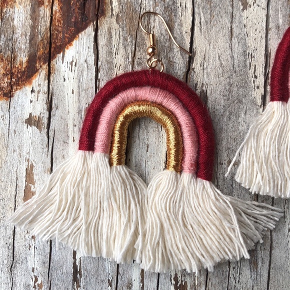 Kiara Macrame Rainbow Drop Earrings! - Picture 3 of 5